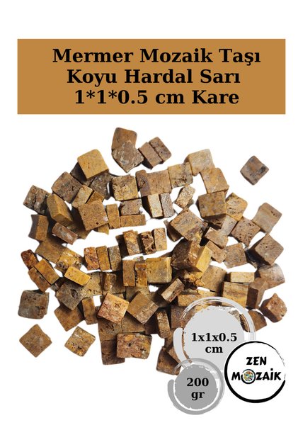 Sanatsal Mozaik Çalışmalarınız için Mermer Mozaik Taşı - (1*1 cm Kare)