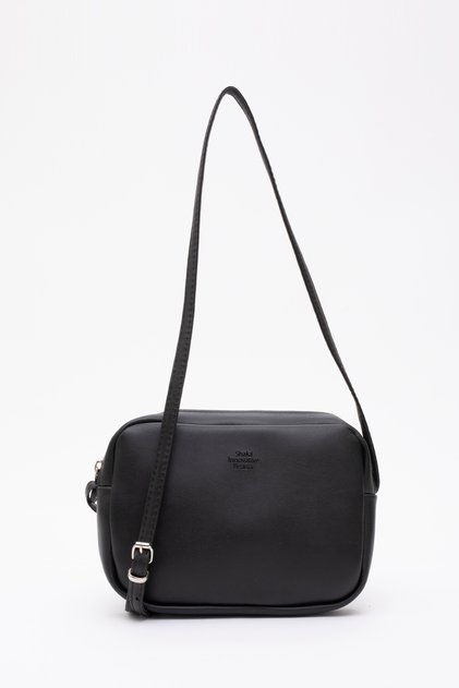 Black U23 Single Zipper Compartment Adjustable Cross Strap Women's Mini Urban Shoulder Bag L:16 E:20 G: