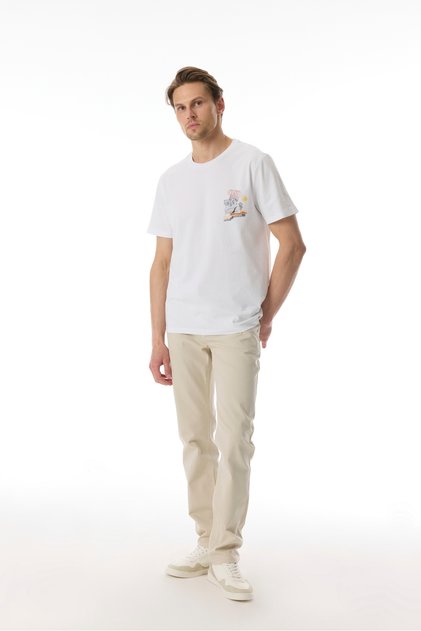 Men's Stone Color Slim Fit Trousers