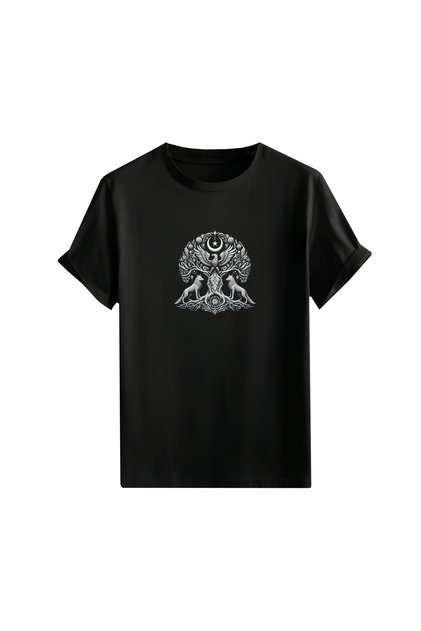 Türk ,Türklük ve Göktürk Simgeli Ulusal Baskılı Oversize Unisex Tişört 1409