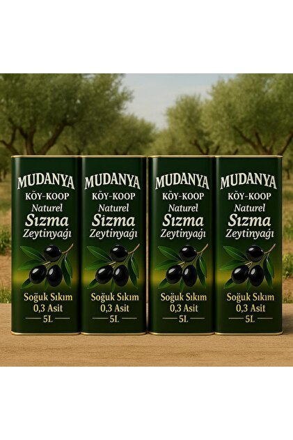 vakıfköy Mudanya 4 ADET 20 Litre Naturel zeytinyağı soğuk sıkım