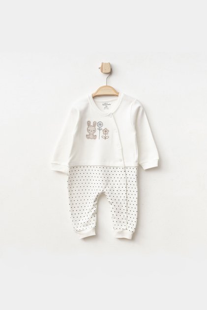 Erkek Bebek Hayvan Nakışlı Çıtçıtlı Tulum 0 Ay - 6 Ay
