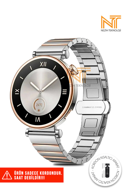 Huawei Watch GT4 / GT5 / GT6 / GT7 41mm / GT5 Pro 42mm Uyumlu One Click Çelik Kordon 18mm