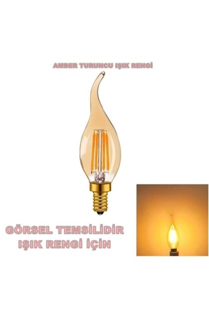 CT-4281 10 ADET.4W RUSTİK AMBER KIVRIK BUJİ LED E-14 AMPUL