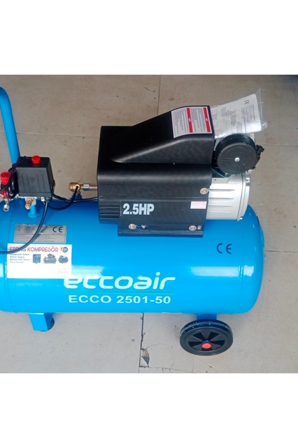 Eccoair 2501-50 Tek Kademe Pistonlu Kompresör 50 Litre