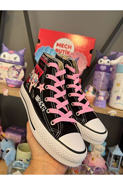 MECH BUTİK Blackpink Rose Baskılı Siyah Bilekli Kız Çocuk Spor