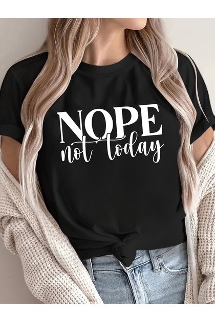 Nu astăzi Tricou pentru fete cu mânecă scurtă cu decolteu imprimat