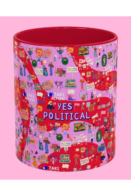 "yes, Political" Temalı Tasarım Porselen Kupa