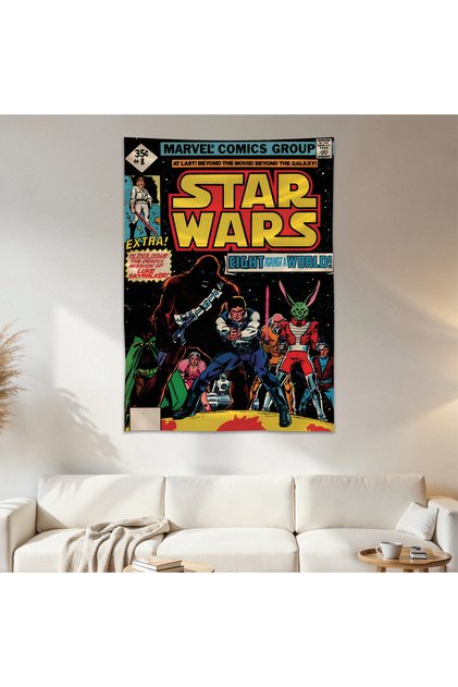 Star Wars Comics Wall Covering Wall Carpet First Quality Satin Fabric Poster