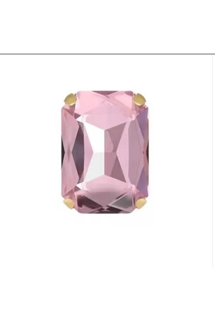 13X18 Rectangular Pink Case Mounted Glass Stone 13X18 10 Pieces