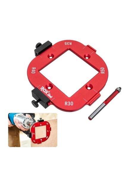 ゆんページ Rox Wood 0282 Alüminyum 4 Açılı Köşe Yönlendirici Freze Şablonu