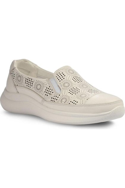 Queen 27903-g White Women's Genuine Leather Casual Shoes