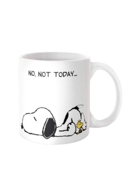 Cana albă personalizată Snoopy, INOVATIX®. 330 ml