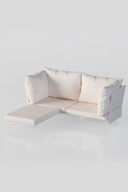 Mini Multilounge Bahçe Balkon Mobilyası Kumaş Takımı ( KREM )