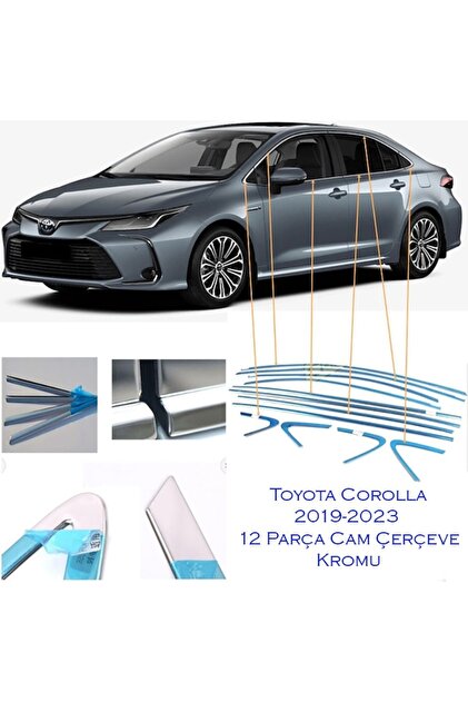 Kml34tuning55 Toyota Corolla Krom Cam Çerçevesi 12 Parça (2019