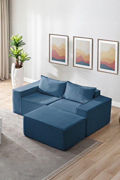 GOOD NİGHT Puzzle Koltuk Tamamen Sünger Minimalist 3 lü Koltuk