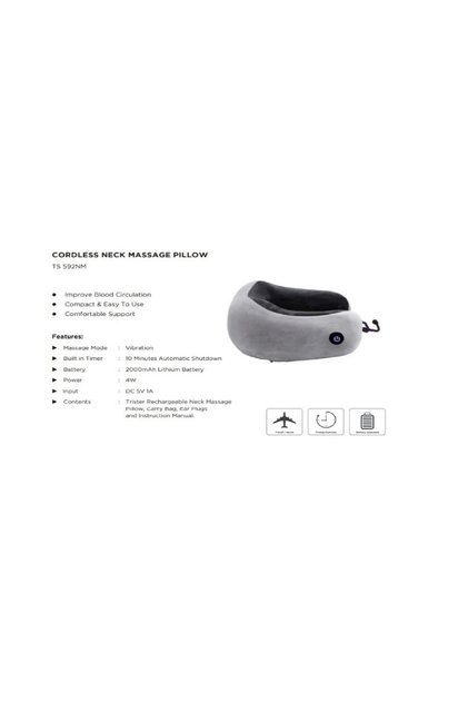 Cordless Neck Massage Pillow With Soft Memory Foam, Battery Powered : TS-592NM