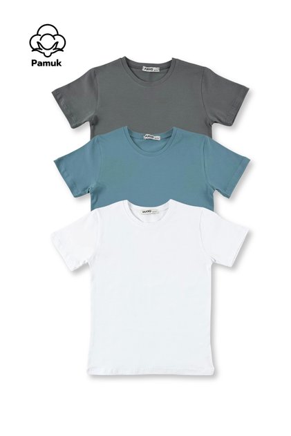 Children's T-Shirt - Girls' and Boys' Set of 3 Basic Design Plain Short Sleeve Top T-Shirt