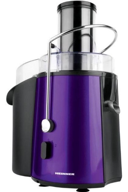 Storcator de fructe si legume Heinner Turbomax XF-1000UV, 1000W, Tub XXL (Violet/Negru)