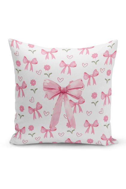 Cherry Series Double Sided Digital Printed Throw Pillow Cover (Cherry with Bow)
