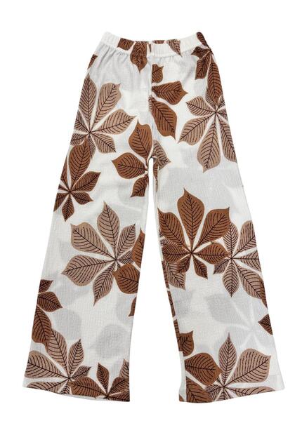 Girl's Spanish Leg Roll-Up Trousers /Girl's Loose Wide-Leg Trousers/ Roll-Up Trousers
