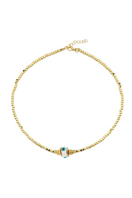 Evil Eye Beaded Cube Cube Necklace