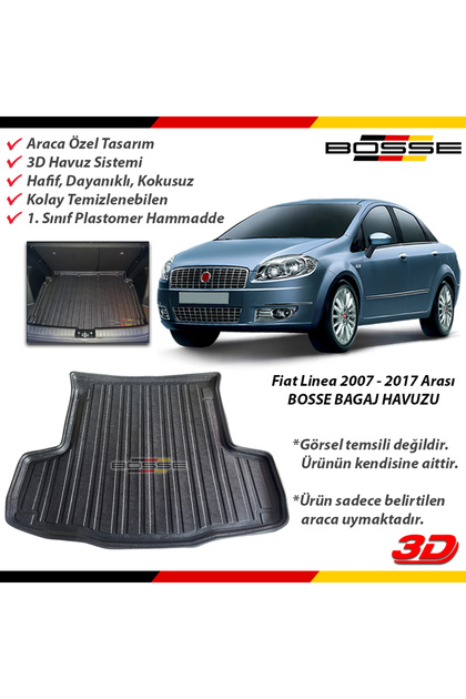 Fiat Linea Bagaj Havuzu 2007 2020 Arası Araca Özel 3D Bagaj Havuzu