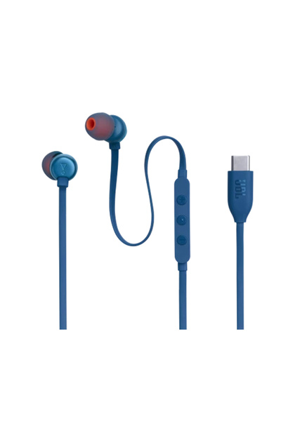 JBL T310C Wired In-Ear Headphones with JBL Pure Bass Sound and One-Button Remote – Blue