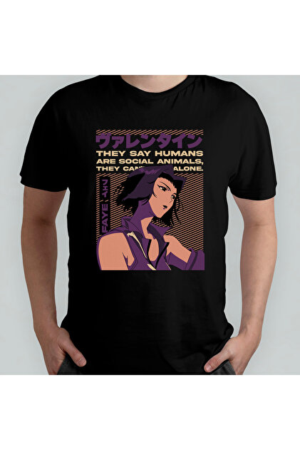 Pixxa Cowboy Bebop %100 Pamuklu Bisiklet Yaka T-Shirt Model 3