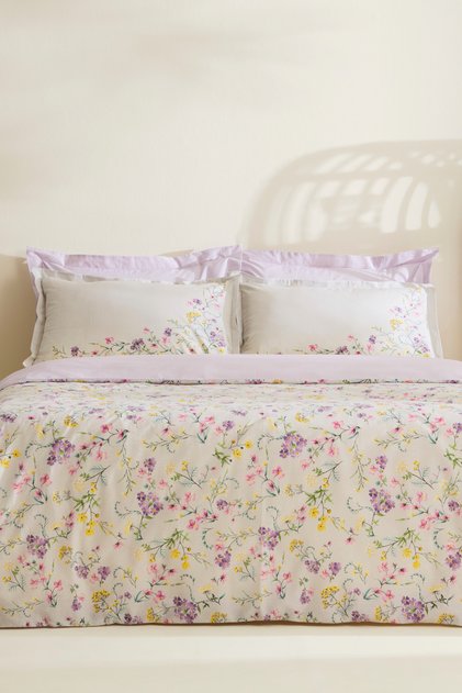 Eliana 100% Cotton Single Duvet Cover Set Lilac