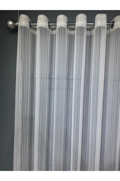 Striped Modern Design Rustic Eyelet Tulle Curtain