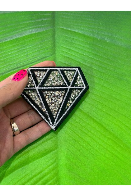 9X7 cm Iron on Appliques Diamond Visual Embroidered Sewing Applique