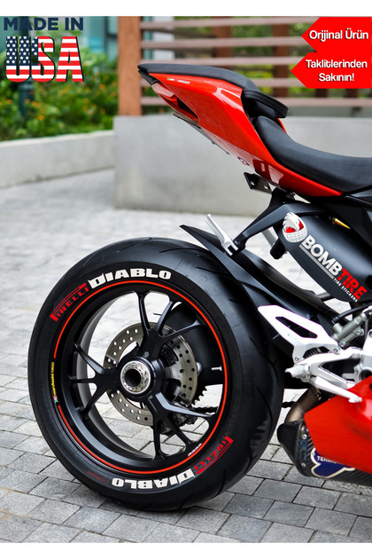 Motorcycle Tire Lettering Pirelli Diablo Sticker 1.9 cm 4 Pieces (Made in Usa) ® Original Product