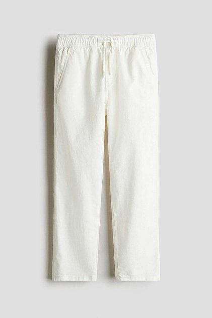 Linen-blend trousers