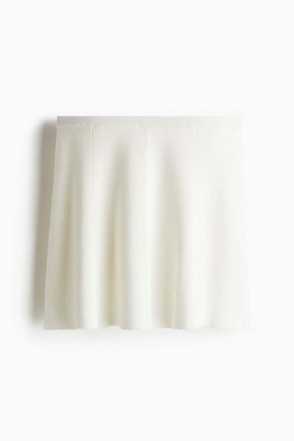 Flared fine-knit skirt
