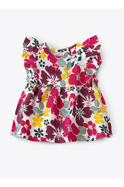 Infant Girls' Floral Ruffle Top