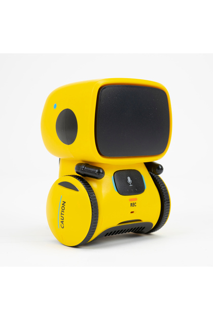 Robot interactiv inteligent Robo One, control vocal, butoane tactile, galben