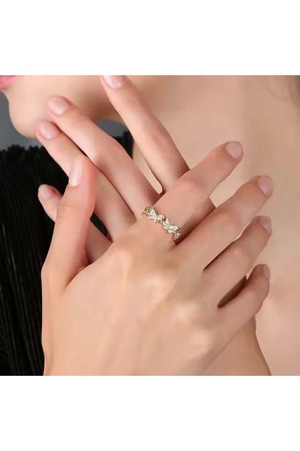 Adjustable Jewelled Butterfly Ring, Elegance and Elegance Together