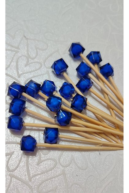 NO:37 - 50 pcs Decorative Beaded Promise Engagement Birthday Party Cupcake Mevlüt Ornament Toothpick