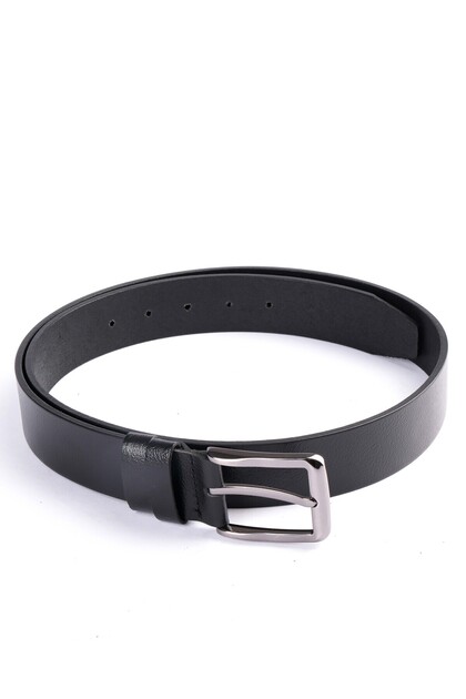 Genuine Buffalo Leather Classic Men's Belt 3.5cm Black