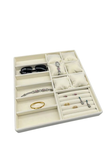 Domestic Production Miami Model Suede Fabric Cream Color 38cm /34 cm Mix Jewelry Display Drawer Stand