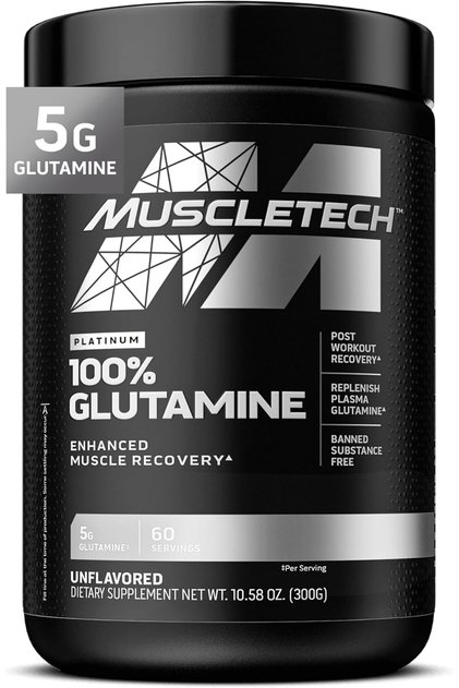 100% Pure Glutamine Powder, Supports Muscle Recovery – Unflavored (300g)