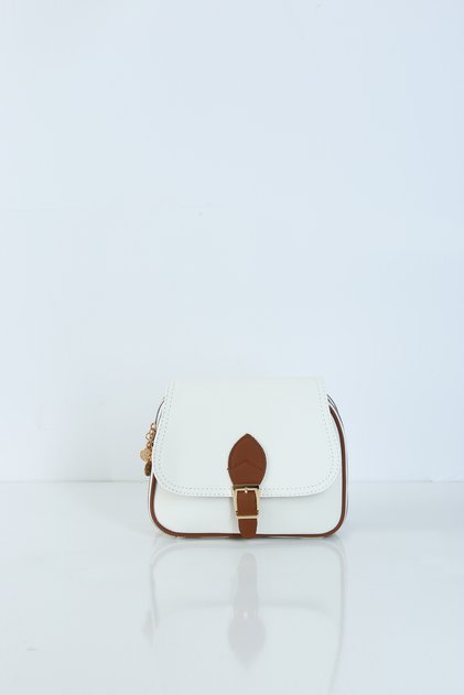 Three-Compartment Crossbody Bag with Flap Detail