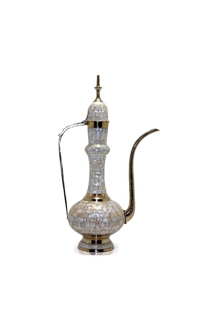 ESTERHOMEDECOR Sedef kaplama pirinç ibrik 55cm