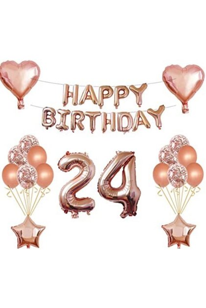 Rose Gold 24 Year Old Foil Balloon Set