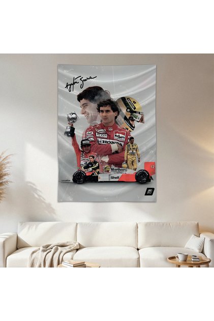 Ayrton Senna Wall Covering Wall Carpet First Quality Satin Fabric Poster