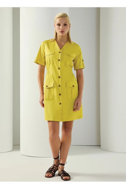 COTTON KUMAŞ SAFARİ ELBİSE