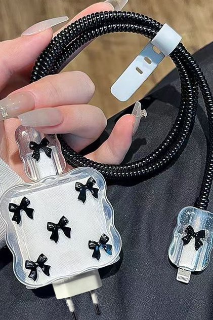 Iphone 20W Uyumlu Şarj Kablosu Başlığı Adaptörü Fiyonk Koruma Kablo Koruyucu Kılıfı 5'li Set