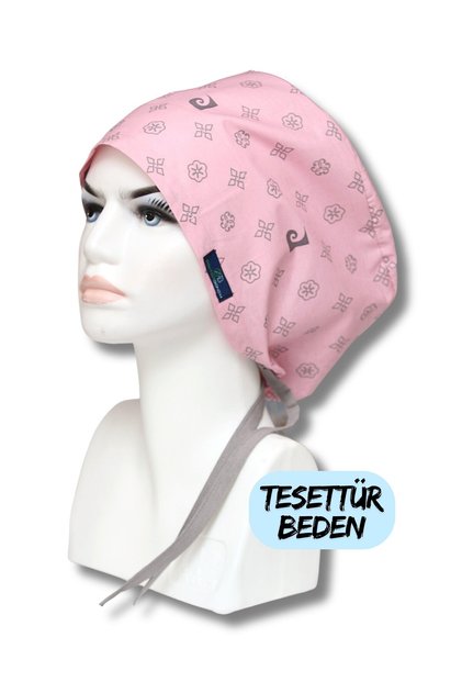 Hijab Powder Patterned Surgical Bonnet Doctor Nurse Healthcare Bonnet Wide Cut