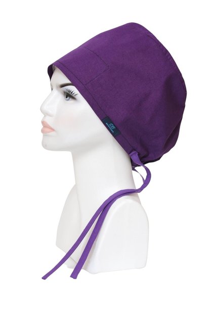 Hijab Eggplant Purple Single Color Surgical Cap Doctor Nurse Health Worker Cap Wide Cut